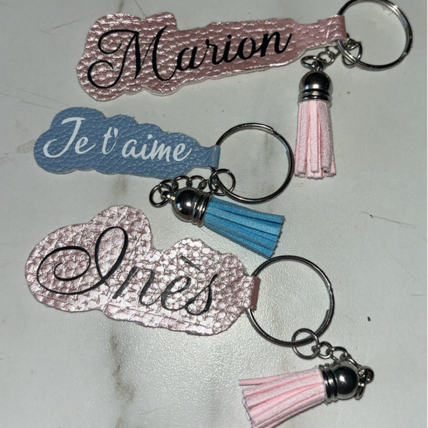 Porte-clefs cuir prénom
