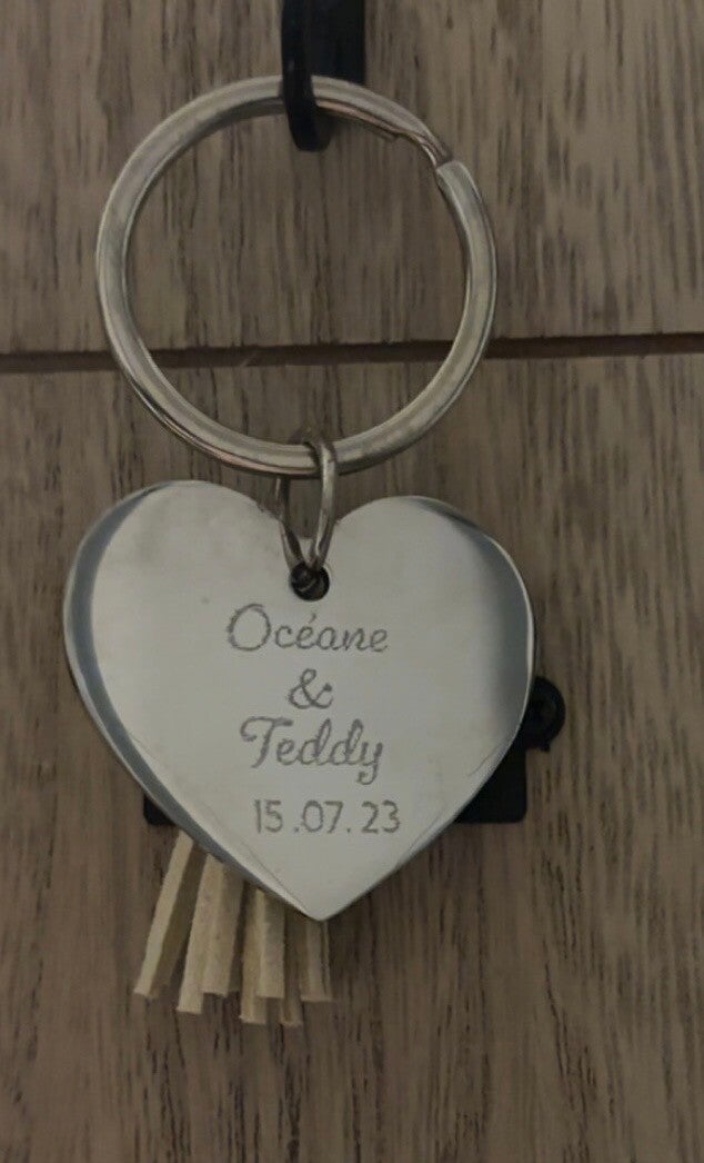 Porte-clefs En acier inoxydable cœur