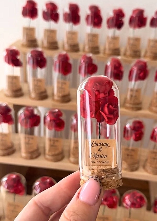 Mini fiole avec rose