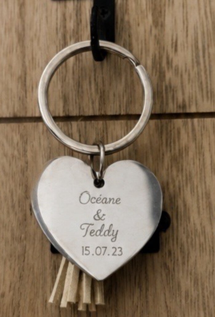 Porte-clefs En acier inoxydable cœur