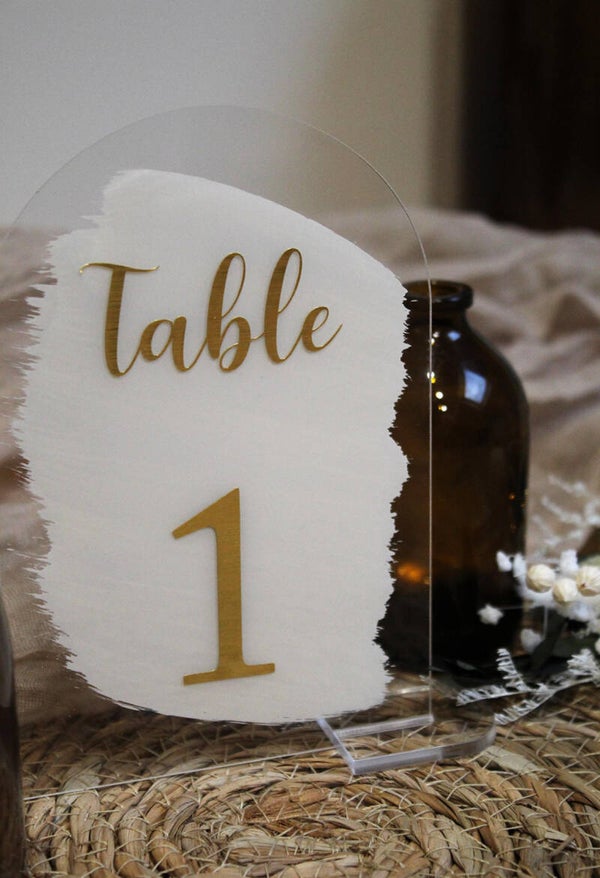 Numéro de table acrylique ovale