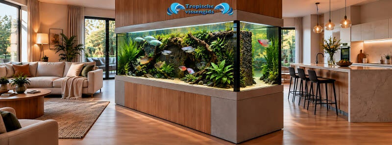 Aquarium (met tussenwand) als roomdivider.