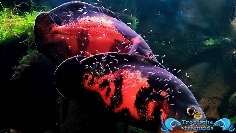 Astronotus ocellatus met jongen