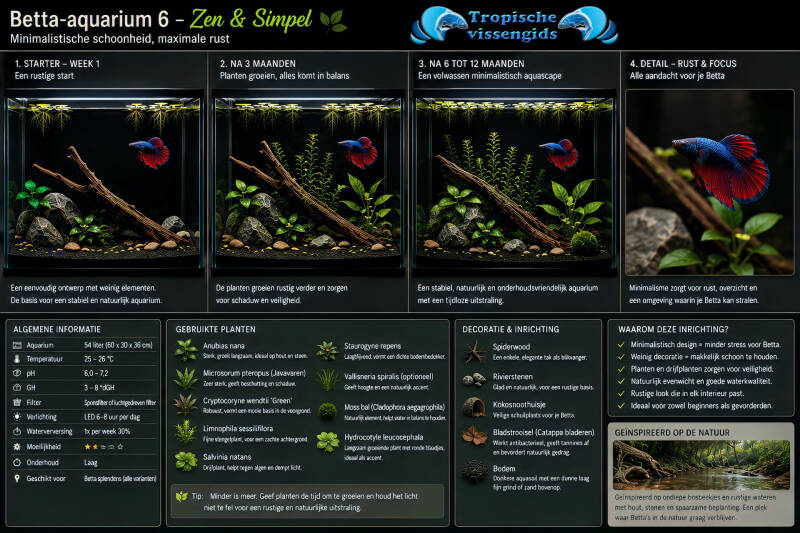 Voorbeeld van een Betta splendens-aquarium.