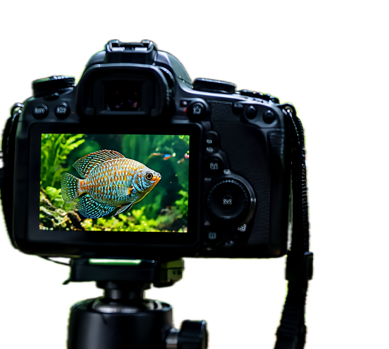 camera met aquariumvis