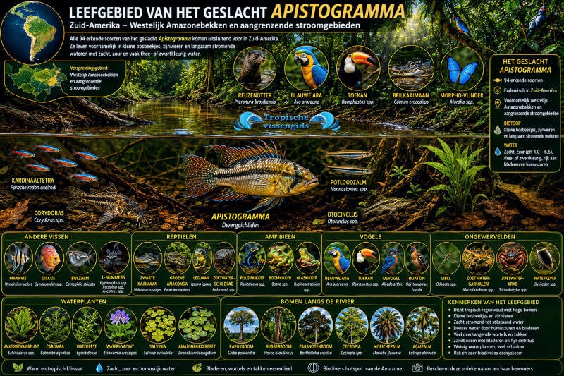 Leefgebied van Apistogramma soorten.