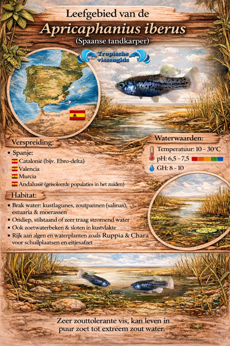 Leefomgeving van de Apricaphanius iberus.