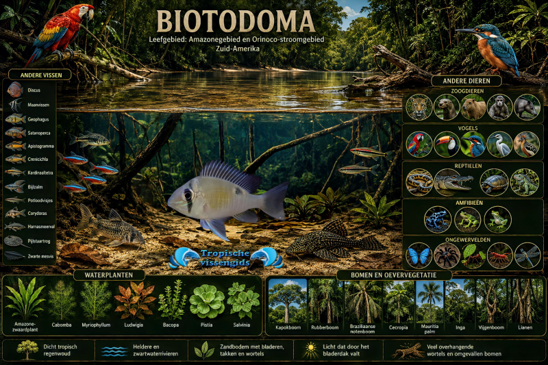 Leefgebied van de Biotodoma soorten.
