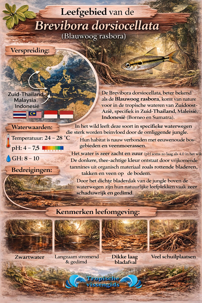 Leefomgeving van de Brevibora dorsiocellata.