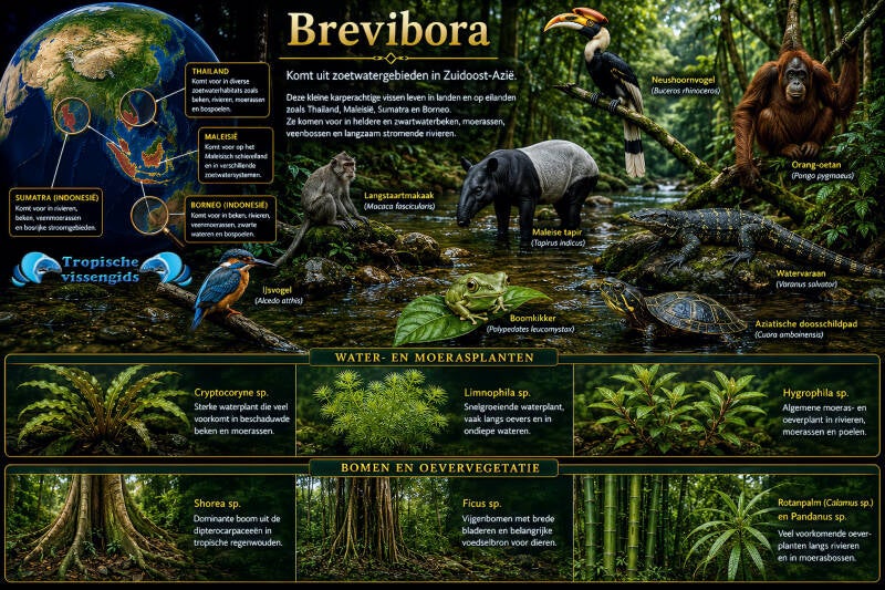 Leefgebied van de Brevidora soorten.