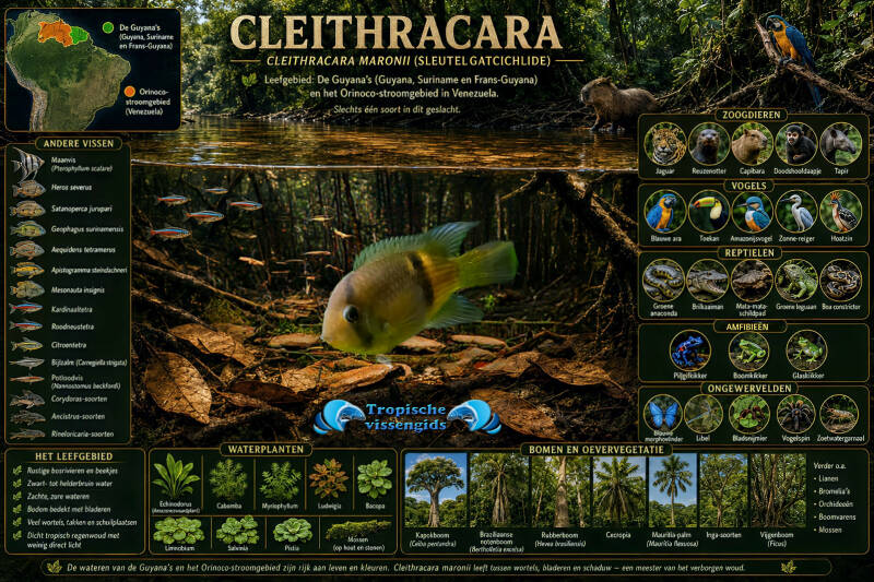 Leefgebied van de Cleithracara soorten.