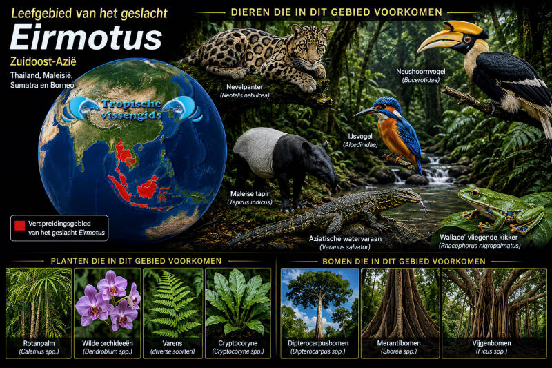 Leefgebied van de Eirmotus soorten.