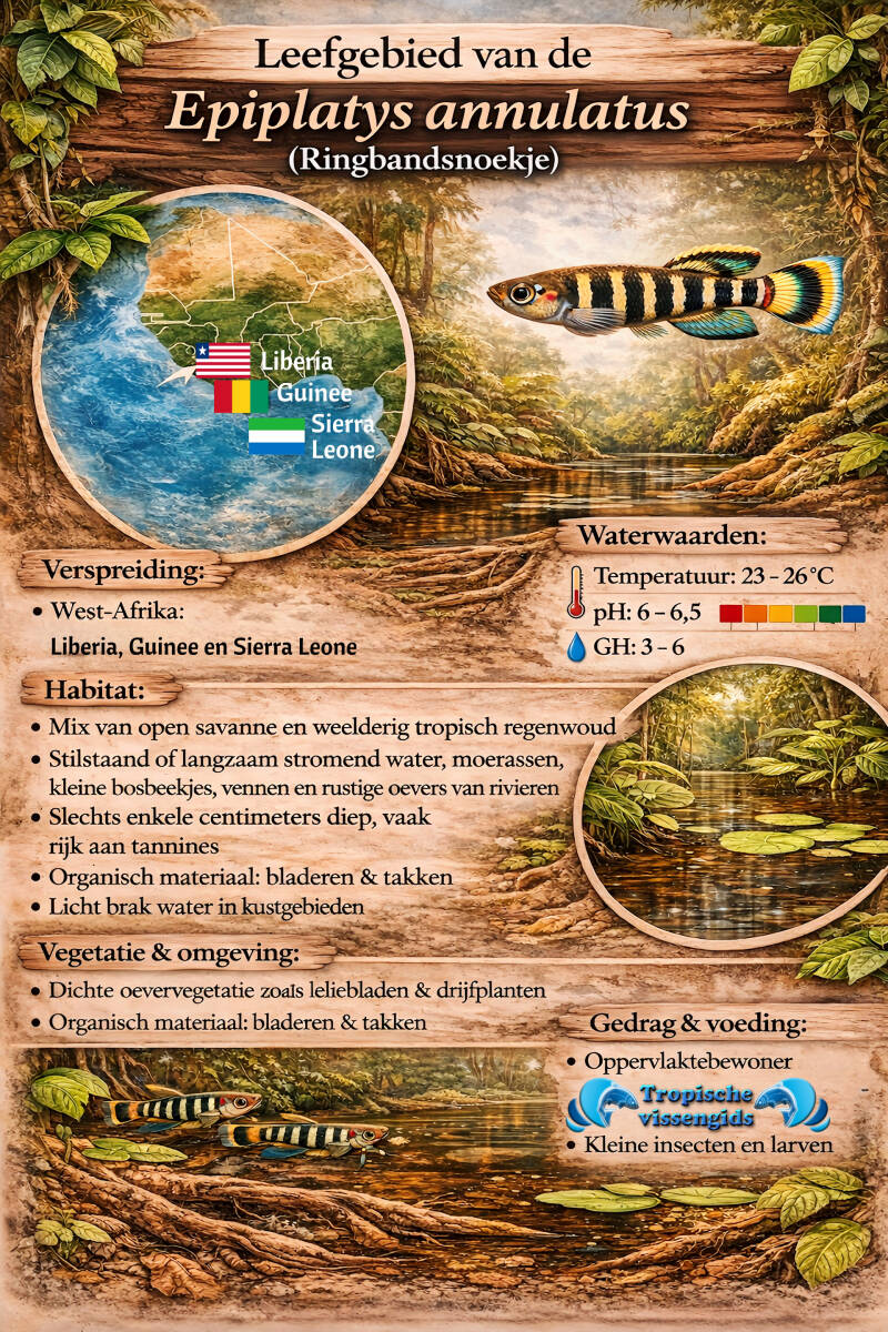 Leefomgeving van de Epiplatys annulatus.