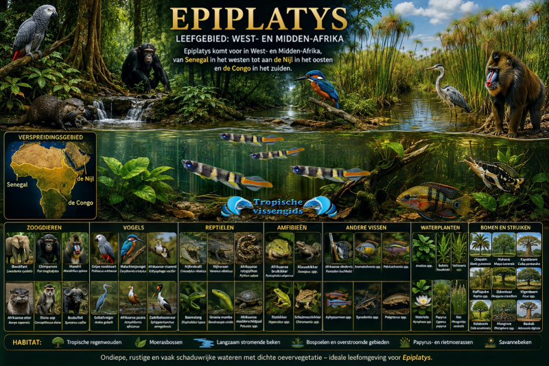 Leefgebied van de Epiplatys soorten.