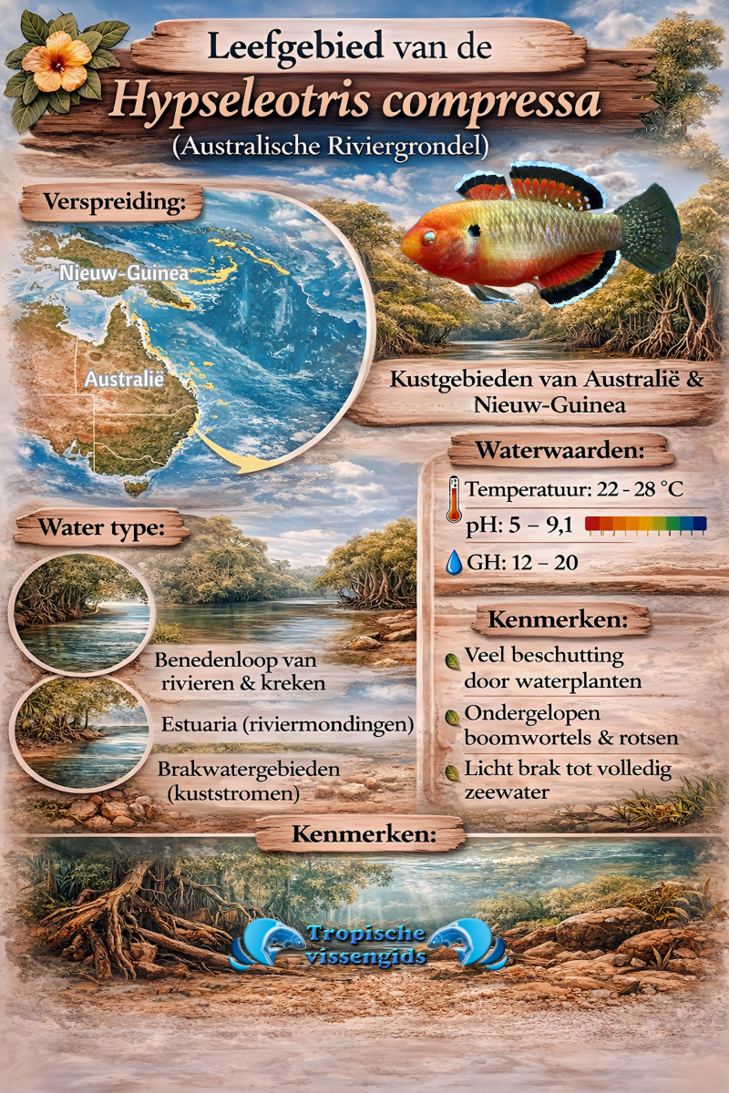 Leefomgeving van de Hypseleotris compressa.