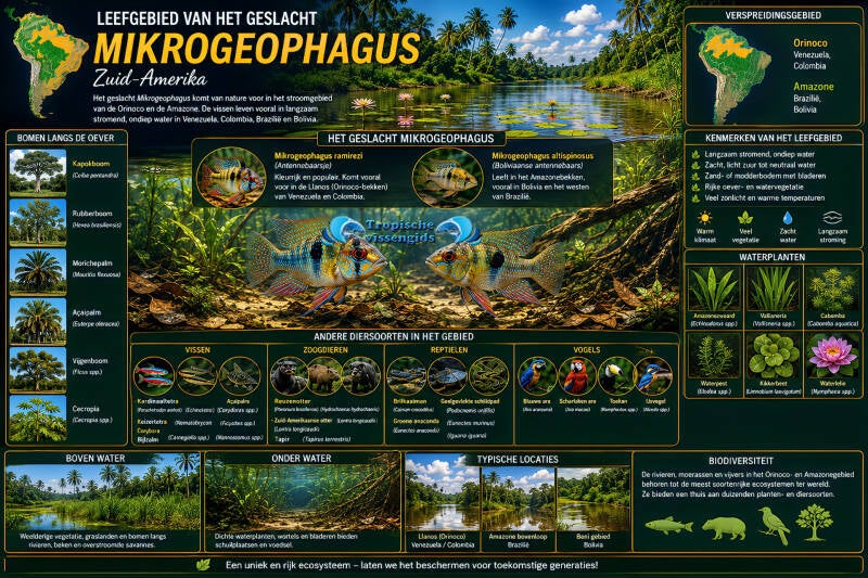 Leefgebied van Mikrogeophagus soorten.