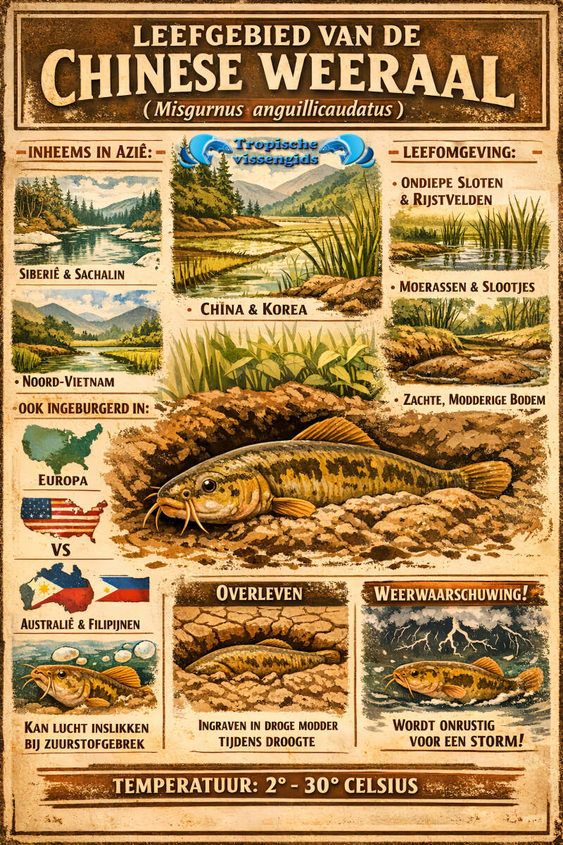 Leefomgeving van de Misgurnus anguillicaudatus.