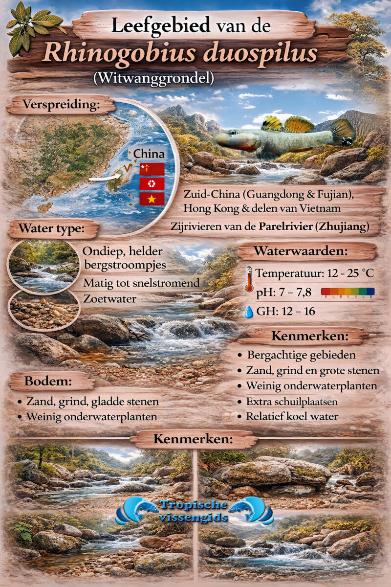 Leefomgeving van de Rhinogobius duospilus.