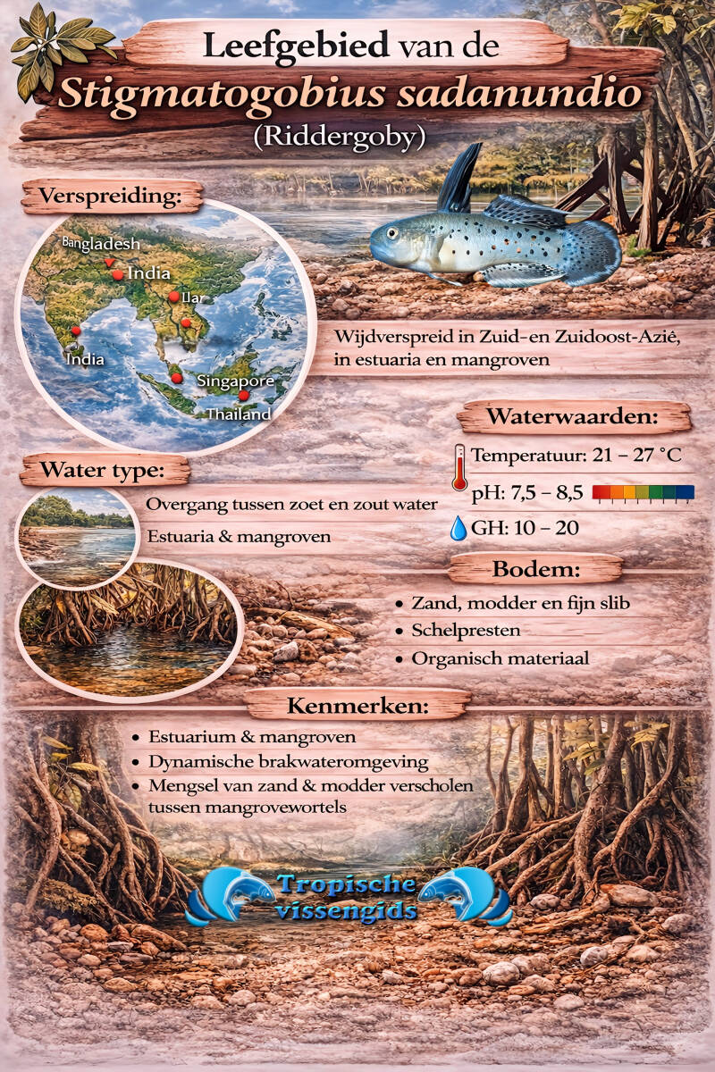 Leefomgeving van de Stigmatogobius sadanundio.