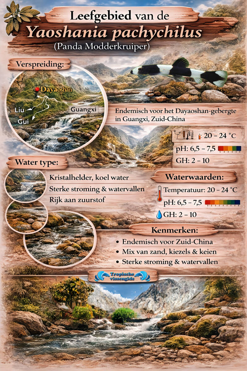 Leefomgeving van de Yaoshania pachychilus.