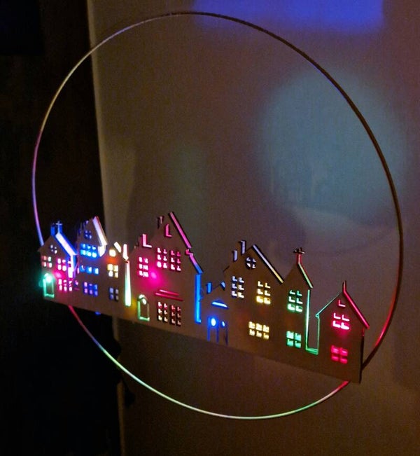 Hängereifen Dorf Silhouette