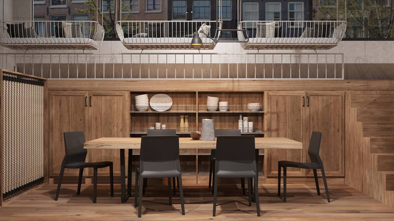 Leefruimte in een varende woning