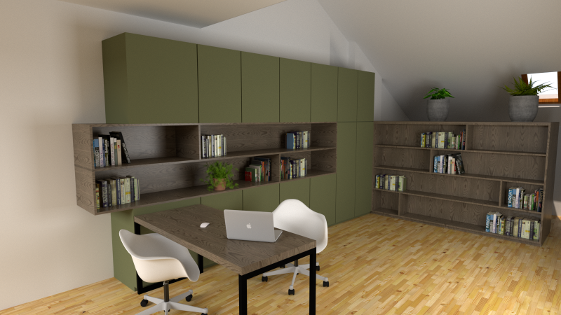 Maatwerk bureau met veel bergruimte, werken van thuis