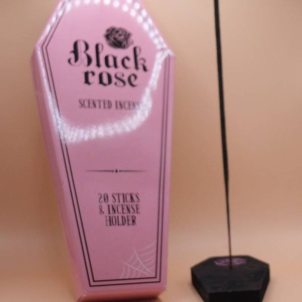 Black Rose Incense Sticks with Holder