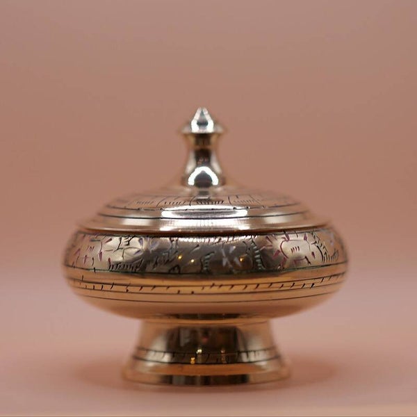 Brass Incense Burner - Patterned Design