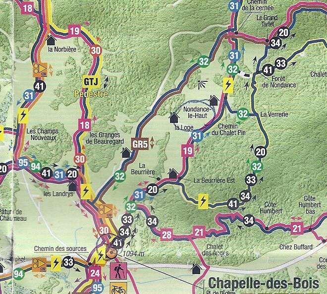 Carte des promenades fléchées