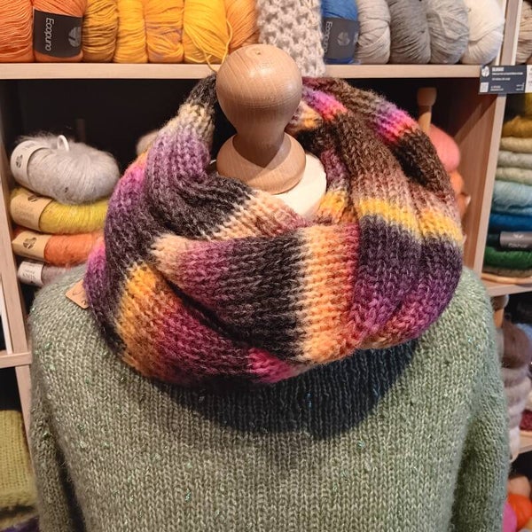 Sjaal Geel roze fuchsia