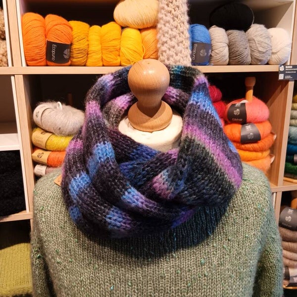 Sjaal Grijs Blauw roze