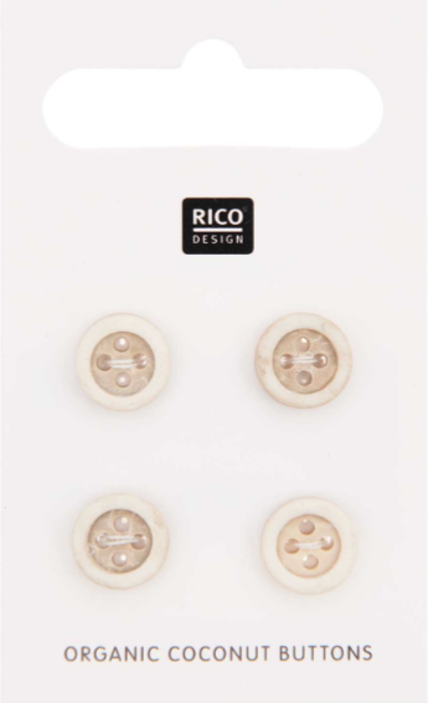 Kokosnoot Knopen, 10 mm, 4 stuks - Rico Design