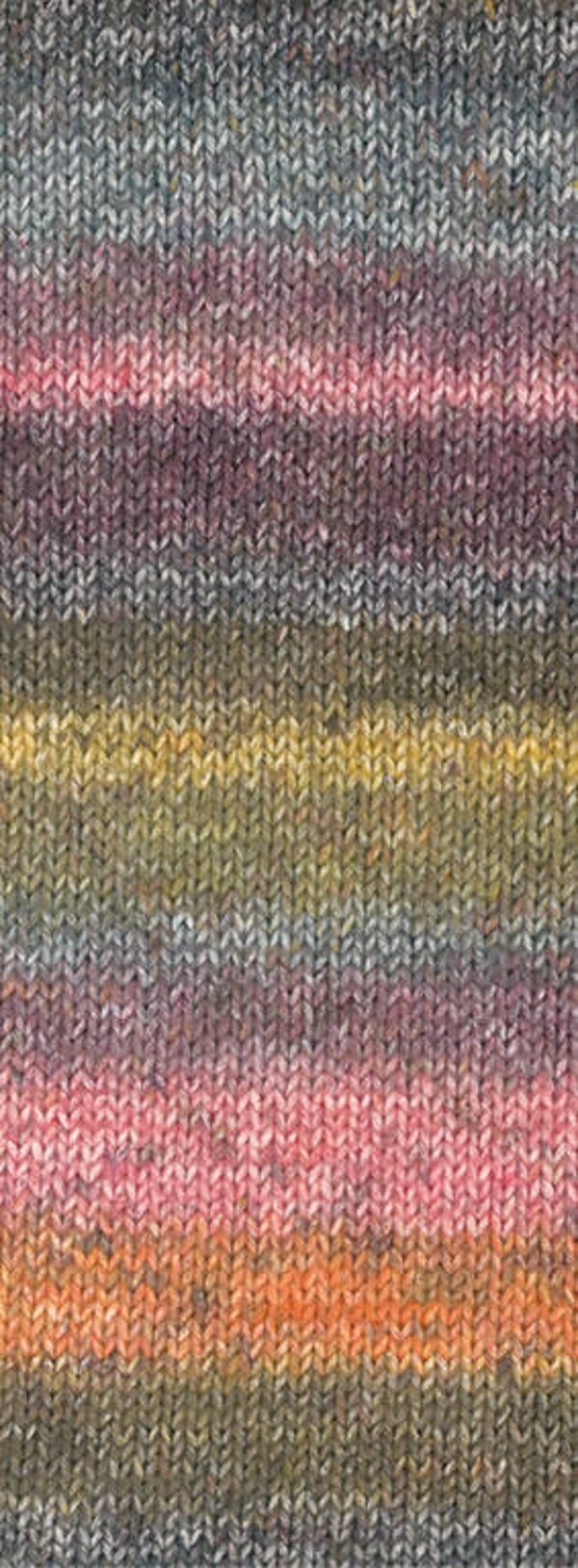 Umbra/donkergrijs/braam/kruidnagelroze/mostergeel/mosgroen/oranje ( Gomitolo Mambo ) 2032