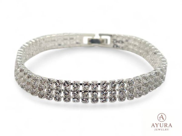 Luxe dames tennisarmband – roestvrijstaal ingelegd met schitterende zirkonia