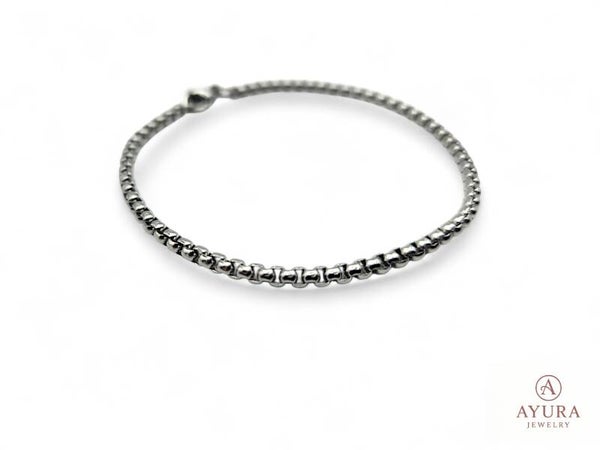 Minimalistische unisex armband – roestvrijstaal met anker schakel, zilver