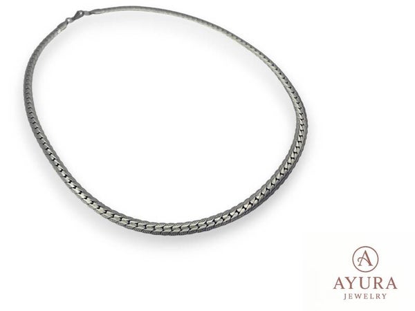 RVS ketting 'Kiki' – Zilverkleurig dames met slangenschakel