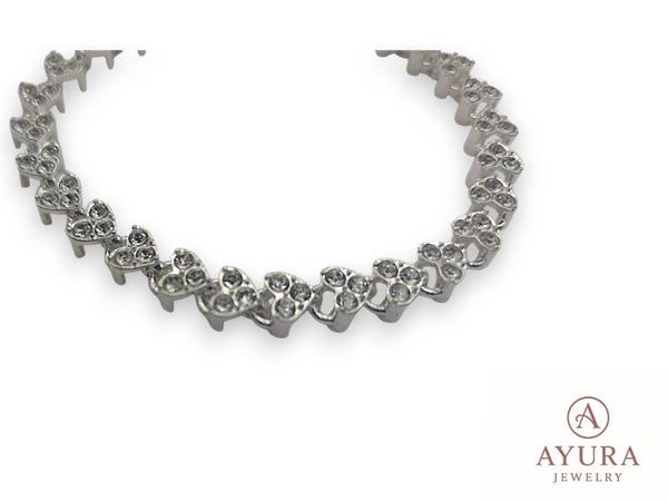 RVS armband 'Love' – Zilverkleurige damesarmband met hartvormige schakels en zirkonia