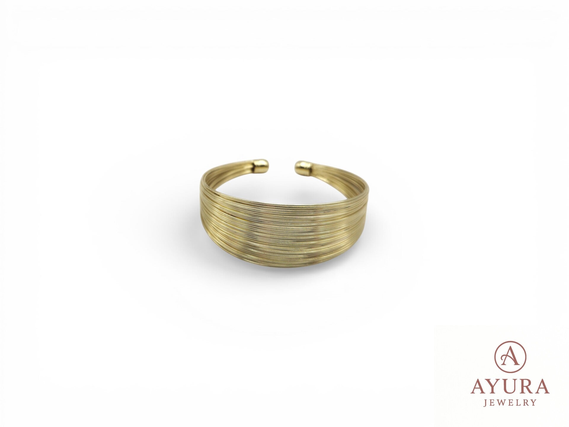 Open Dames Bangle ‘Wrapped’ – Stalen Armband Zilver & Goud