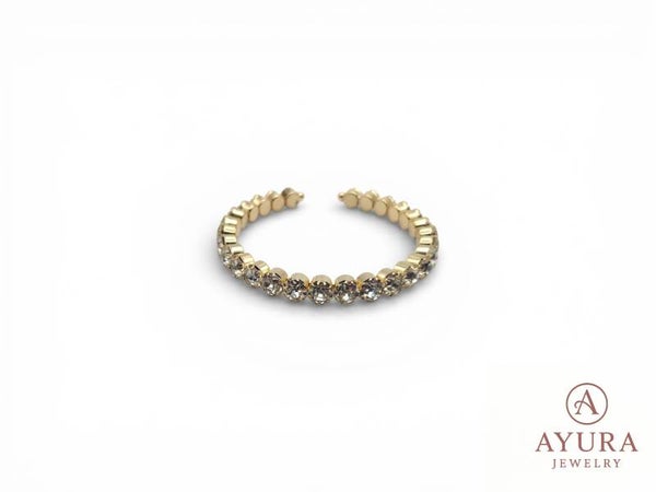 Open Dames Bangle ‘Sparkle’ met Zirkonia – Zilver & Goud