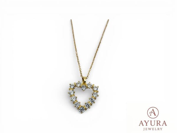 Dames Ketting ‘Euphoria’ – RVS Hart met Zirkonia | Zilver & Goud