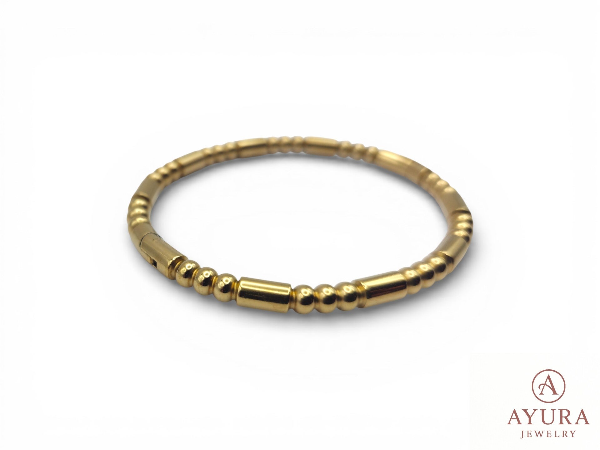 RVS Dames Armband ‘Minted’ – Massieve Gouden Bangle 60 mm