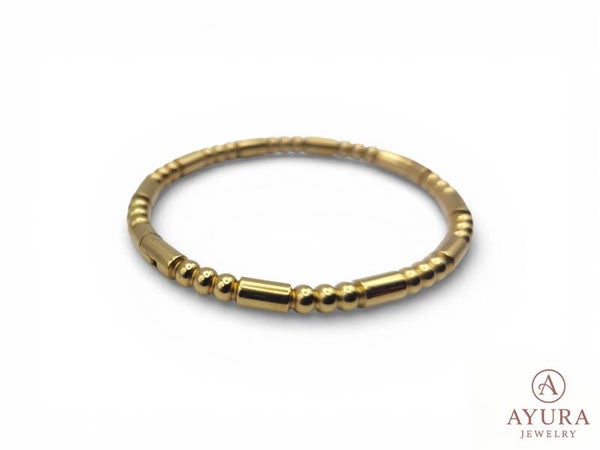 RVS Dames Armband ‘Minted’ – Massieve Gouden Bangle 60 mm