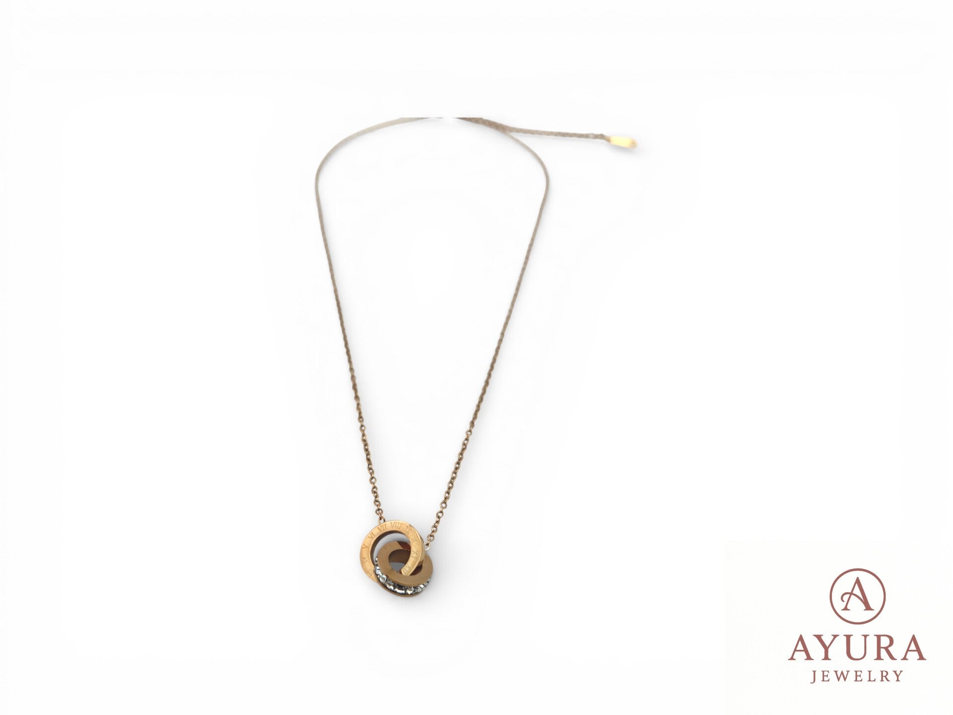 Romeinse Cijfers Ketting ‘Romana’ – RVS Roségoud met Zirkonia