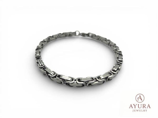 Herenarmband ‘Alexander’ RVS Koningsschakel – Zilver & Zwart