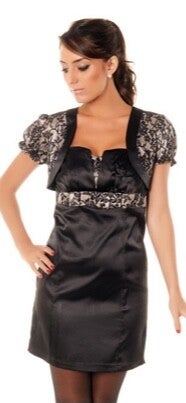 Satijnen bolero met kant