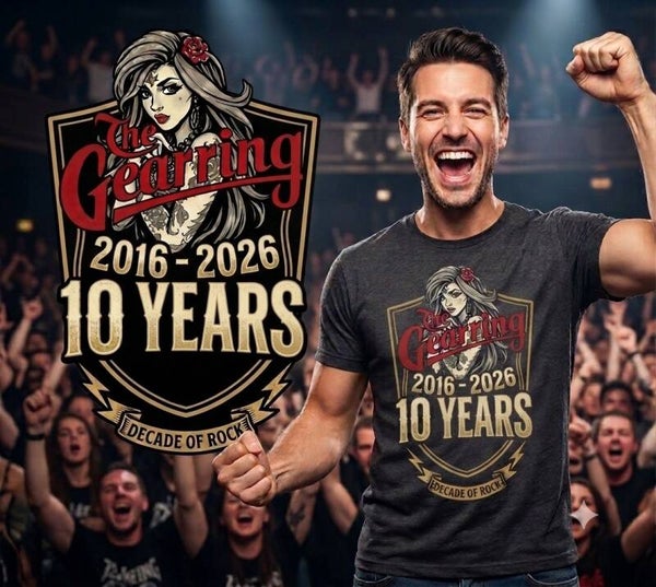 Zwart T-Shirt Gearring 10 Year Anniversary
