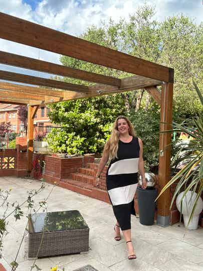 VESTIDO BICOLOR RAYAS