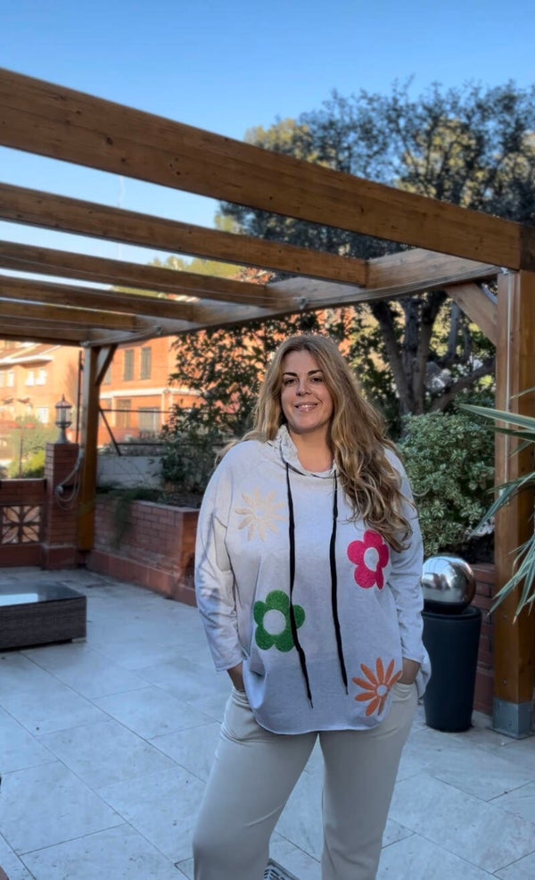 SUDADERA FLORES