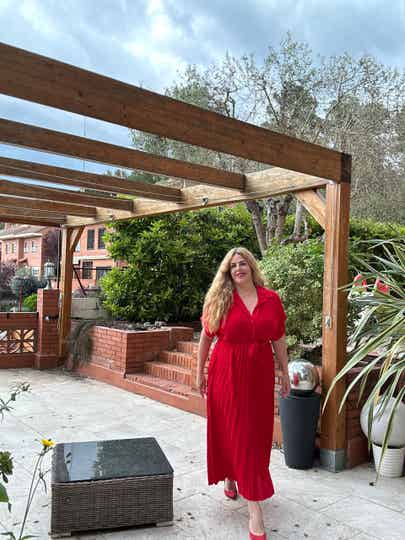 VESTIDO PLISADO MANGAS